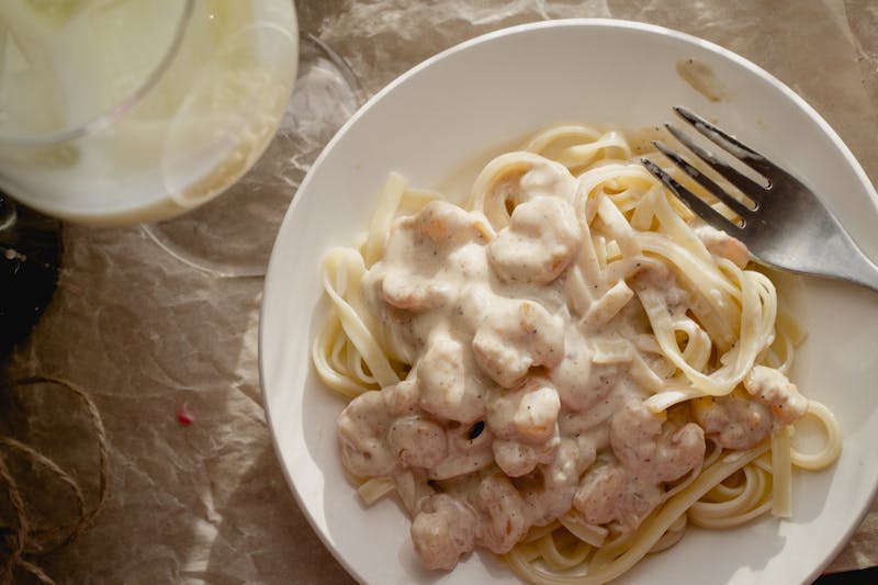 creamy shrimp linguine pasta luce